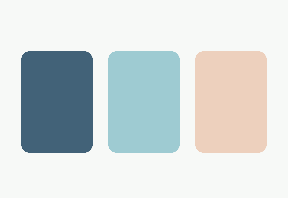 A sample design canvas with three colour swatches